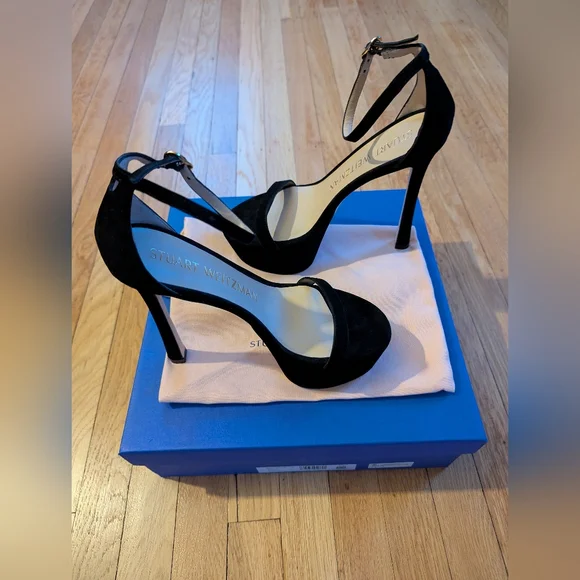 Stuart Weitzman Black Suede Women's Heels Size 7 - Picture 6 of 9